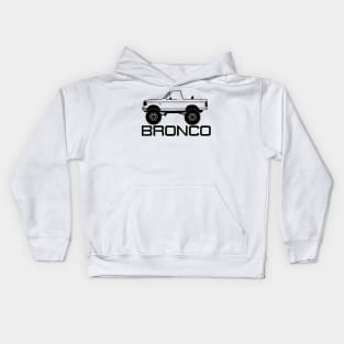 1992-1996 Bronco Side Topless Black Print Kids Hoodie